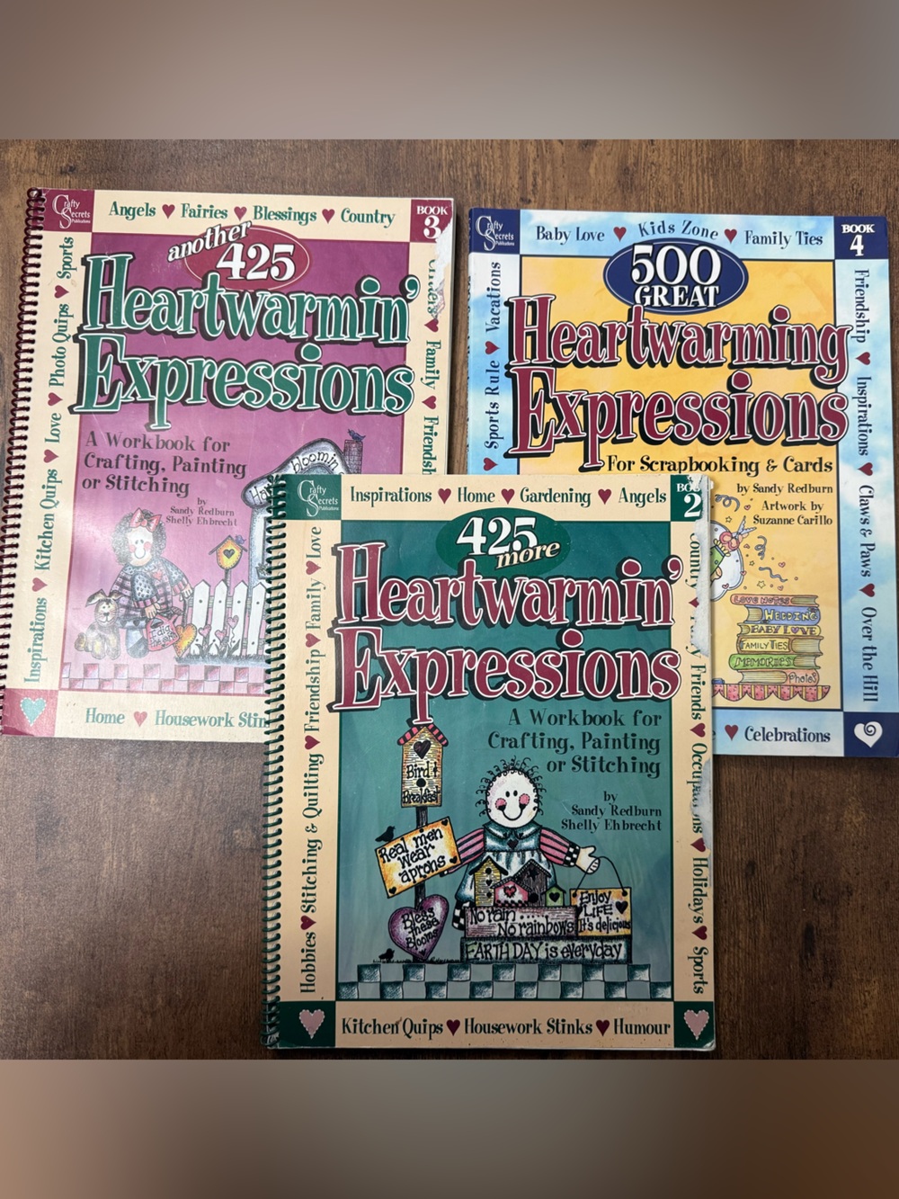 Vintage Heartwarming Expressions Craft Books 2,3,4 - Sandy Redburn